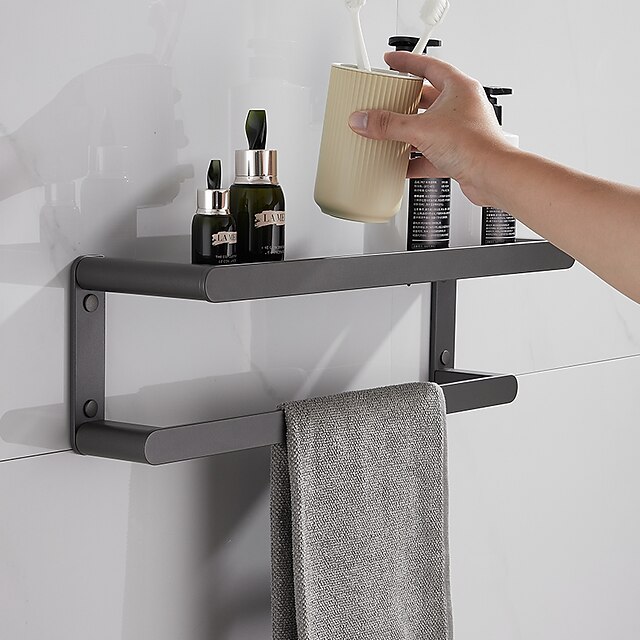 Home & Garden Bath Accessories | Bathroom Shelf Adorable / Gray / Creative Contemporary / Modern Aluminum Bathroom / Hotel bath 