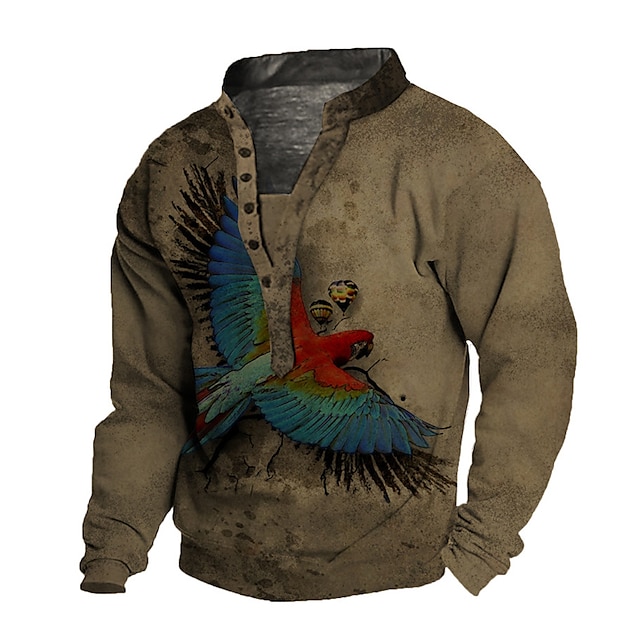 

Men's Unisex Sweatshirt Pullover Graphic Prints Bird Print Casual Daily Sports 3D Print Casual Designer Hoodies Sweatshirts Long Sleeve Brown