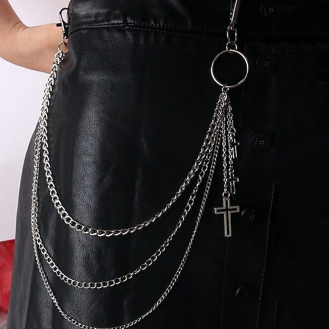  Men's Women's Pants Chain Wallet Chain Pocket Chain Metal Chain Buckle Free Chain Casual Classic Party Daily Silver