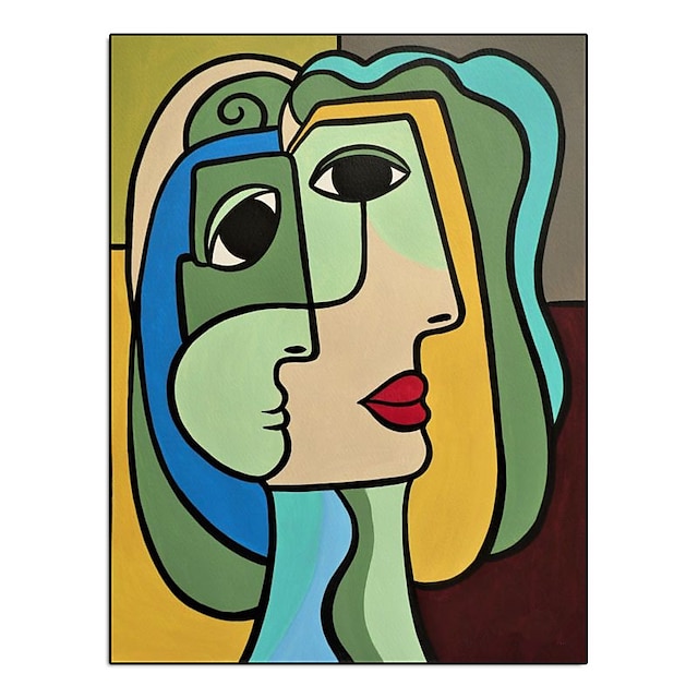 Home & Garden Wall Art | Oil Painting Hand Painted Vertical Abstract People Classic Modern Rolled Canvas (No Frame) - GK11505