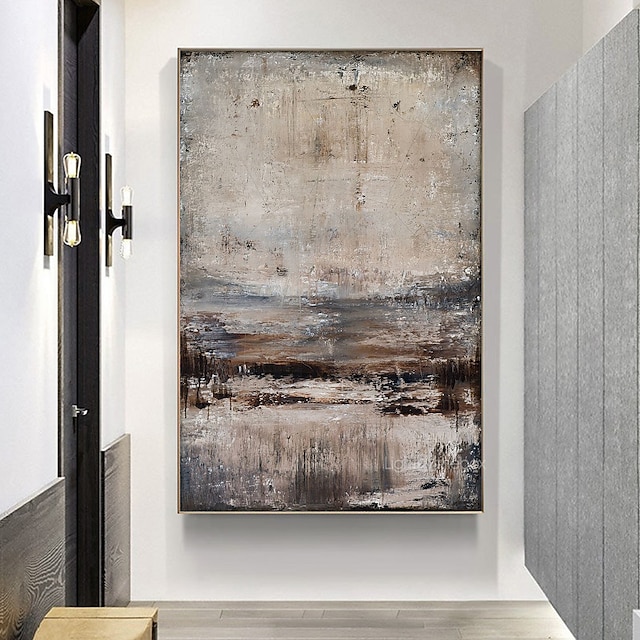 Hang malte oljemaleri Håndmalte Horisontell panoramautsikt Abstrakt Landskap Moderne Inkluder indre ramme