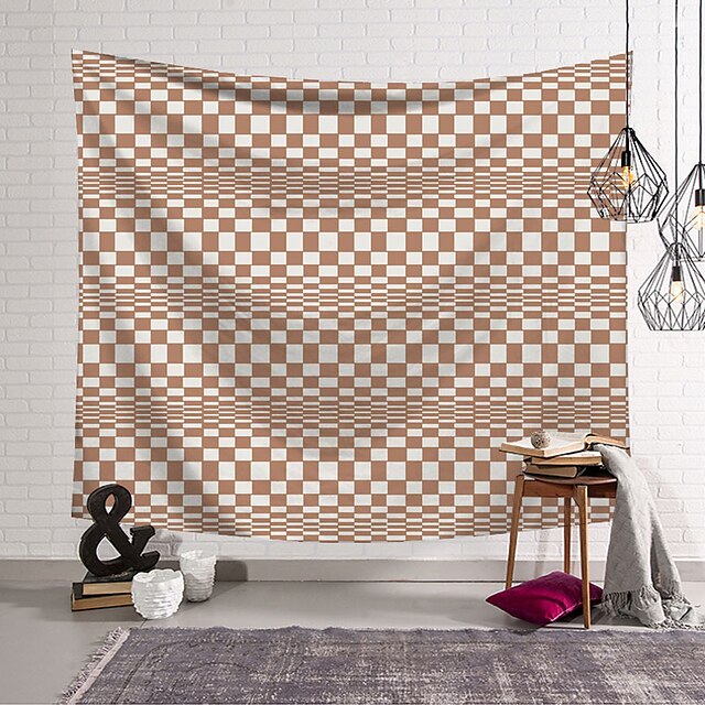 

Geometric Checkerboard Wall Tapestry Art Decor Blanket Curtain Hanging Home Bedroom Living Room Decoration Polyester