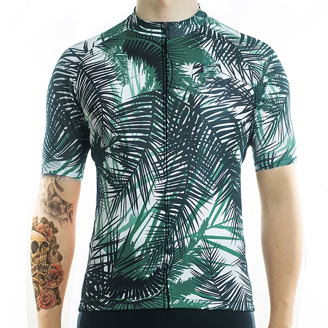 

21Grams Women's Short Sleeve Cycling Jersey Summer Spandex Green Floral Botanical Bike Top Mountain Bike MTB Road Bike Cycling Quick Dry Moisture Wicking Sports Clothing Apparel / Stretchy