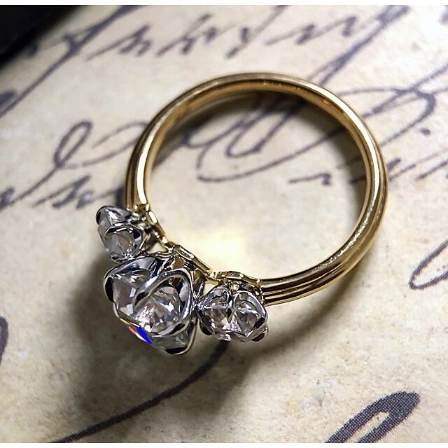 Ring Party Geometrical Gold Alloy Guitar Simple Elegant 1pc Cubic Zirconia / Women's / Wedding / Gift3