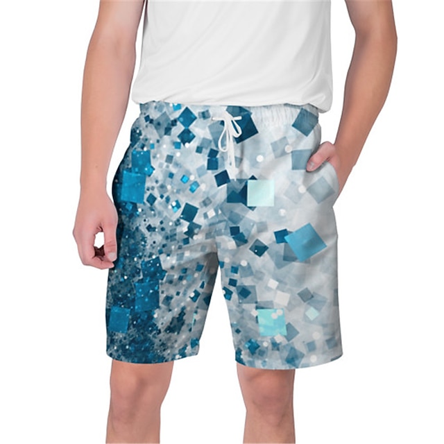 

Men's Streetwear Hawaiian Shorts Beach Shorts 3D Print Elastic Drawstring Design Short Pants Casual Daily Galaxy Graphic Breathable Soft Mid Waist Green Blue Deep Blue Navy Blue S M L XL XXL