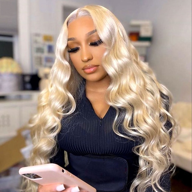 pre plucked blonde lace front wig