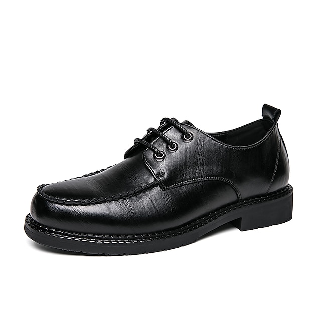 Shoes & Bags Mens Shoes | Mens Oxfords Formal Shoes Dress Shoes Casual Daily Office & Career PU Black Fall Spring - TO07875