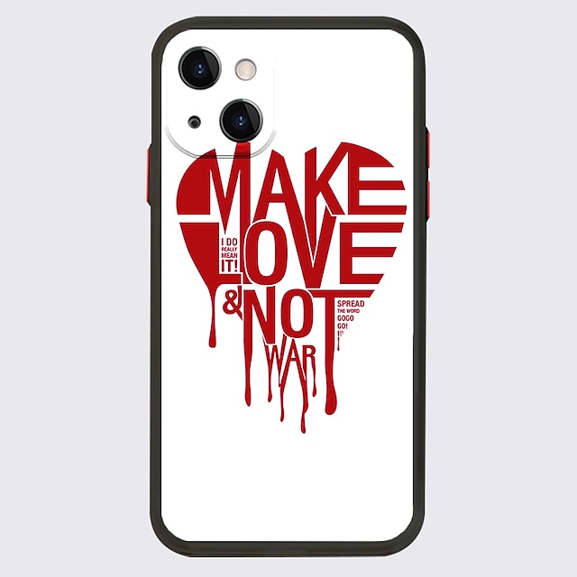 

PEACE LOVE NO WAR Phone Case For Apple iPhone 13 12 Pro Max 11 SE 2020 X XR XS Max 8 7 Unique Design Protective Case Shockproof Dustproof Back Cover TPU