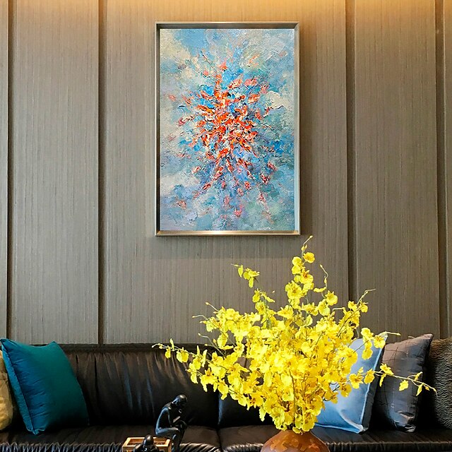 Home & Garden Wall Art | Oil Painting Hand Painted Vertical Abstract Modern Stretched Canvas - BW54012