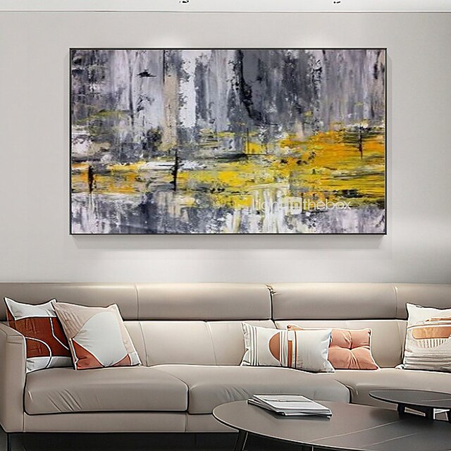 Home & Garden Wall Art | Handmade Oil Painting CanvasWall Art Decoration Abstract Knife Painting Landscape Yellow For Home Decor