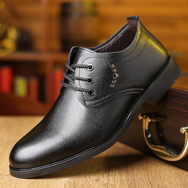 

Men's Oxfords Business British Daily Office Career PU Booties / Ankle Boots Black Fall Spring