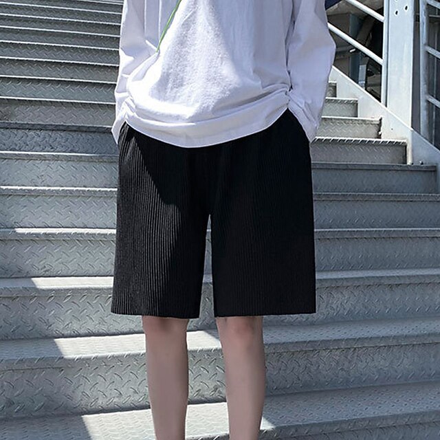 

Men's Stylish Casual / Sporty Baggy Shorts Shorts Elastic Waist Knee Length Pants Sports Outdoor Daily Micro-elastic Solid Color Comfort Breathable Mid Waist Blue White Black Apricot S M L XL XXL