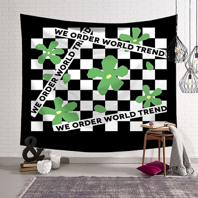 

Geometric Checkerboard Wall Tapestry Art Decor Blanket Curtain Hanging Home Bedroom Living Room Decoration Polyester