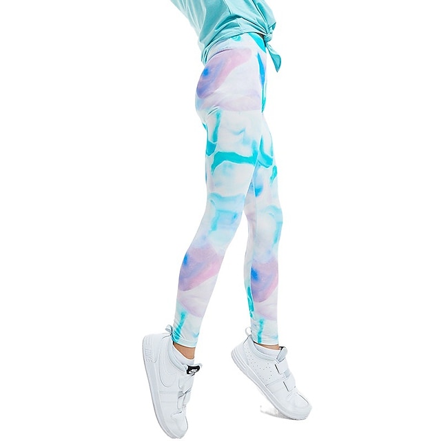 

Kids Girls' Pants Blue Patchwork Spring Summer Active Sport 2-6 Years