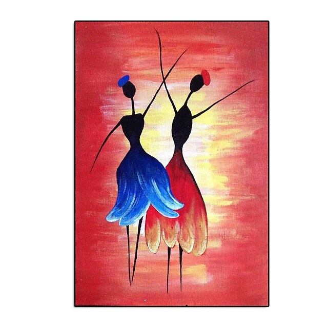 Home & Garden Wall Art | Oil Painting Hand Painted Vertical Abstract People Contemporary Modern Rolled Canvas (No Frame) - RY044