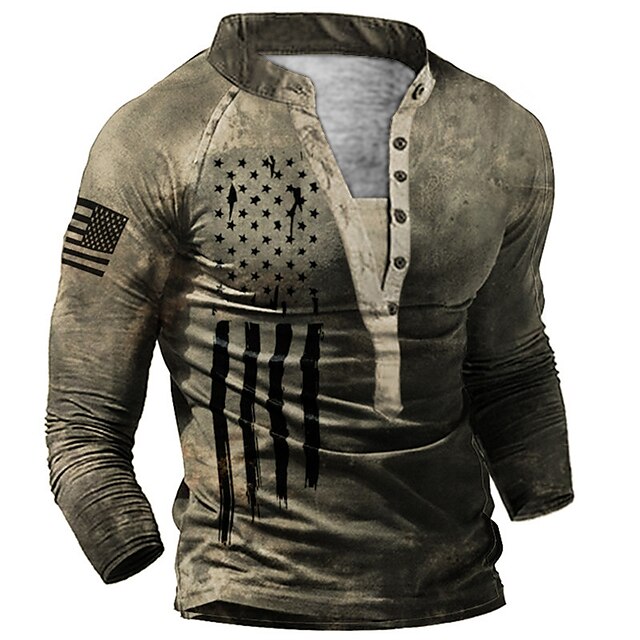 

Men's Sweatshirt Pullover Graphic National Flag Print Sports Outdoor Casual Daily 3D Print Basic Casual Hoodies Sweatshirts Brown