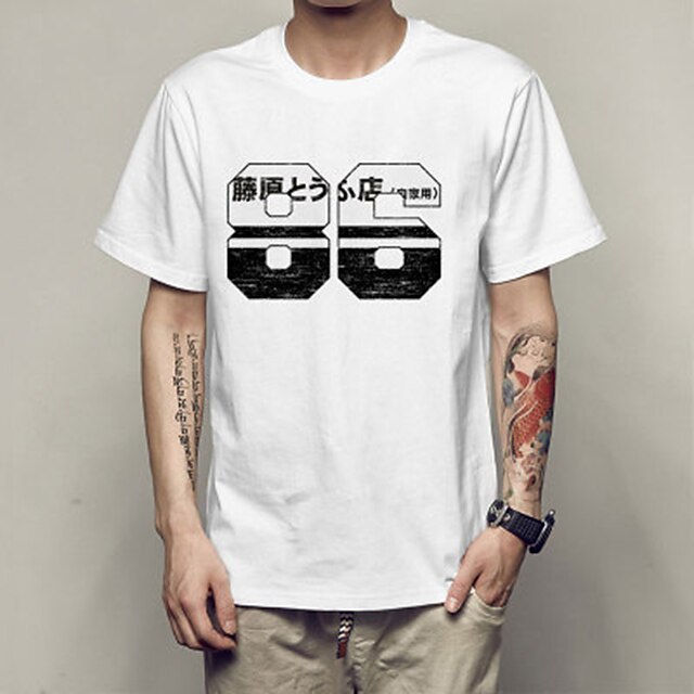 

Inspired by Initial D Takumi Fujiwara T-shirt Cartoon 100% Polyester Anime Harajuku Graphic Kawaii T-shirt For Men's / Women's / Couple's