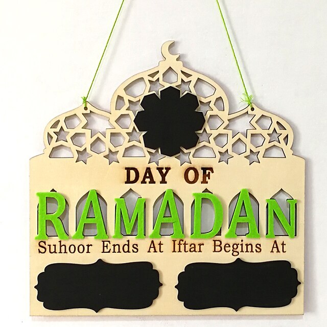 Home & Garden Home Decor | Wooden calendar listing Eid al Fitr countdown blackboard listing home decoration wooden craft gifts -