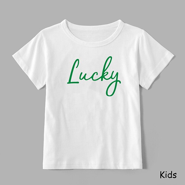 Baby & Kids Matching Outfits | Mommy and Me T shirt Tops Cotton Letter Daily Print White Black Gray Short Sleeve Basic Matching 