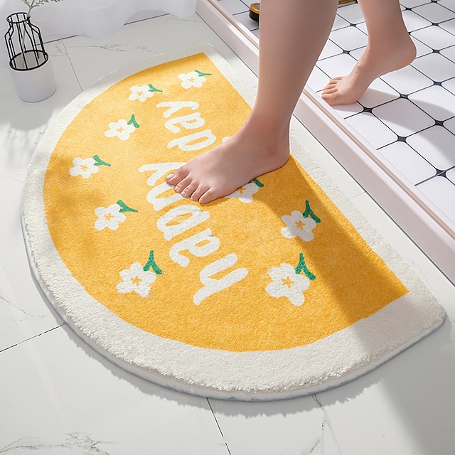 Non-slip Door Round Mat Yellow Sunflowers Rugs room Floor Yoga Carpet Bath Mat 
