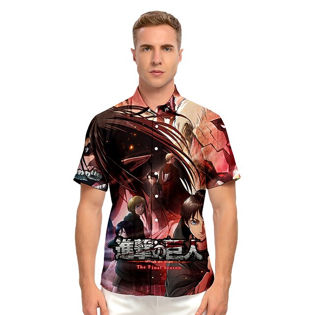 

Inspired by Attack on Titan Eren Yeager Levi·Ackerman Cosplay Costume Cartoon Terylene Anime Harajuku Graphic Kawaii Shirt For Men's / Women's