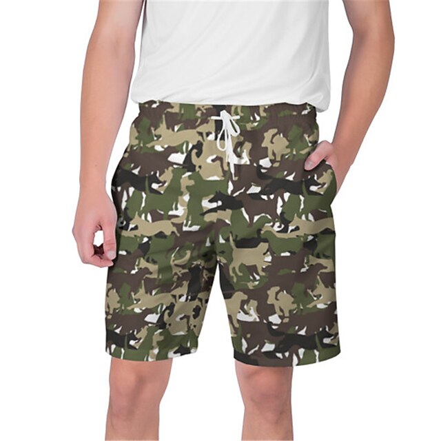 

Men's Streetwear Hawaiian Shorts Beach Shorts 3D Print Elastic Drawstring Design Short Pants Casual Daily Plants Graphic Breathable Soft Mid Waist ArmyGreen Green Blue Yellow S M L XL XXL