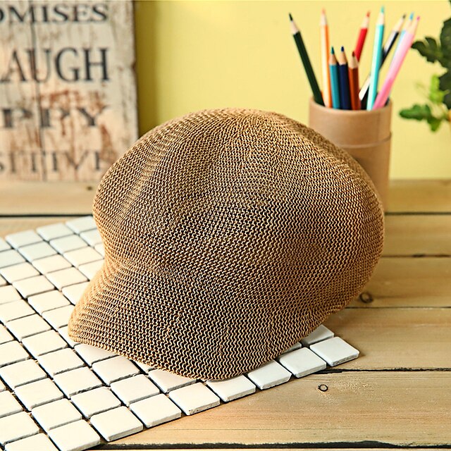 

Simple Solid Color Straw Hats with Pure Color 1pc Party / Evening / Holiday Headpiece
