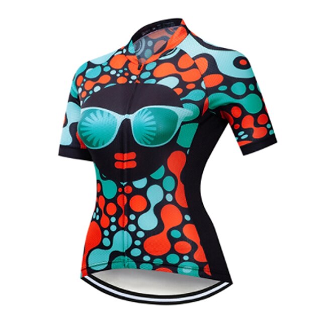 

21Grams Women's Short Sleeve Cycling Jersey Summer Spandex Black Polka Dot Bike Top Mountain Bike MTB Road Bike Cycling Quick Dry Moisture Wicking Sports Clothing Apparel / Athleisure