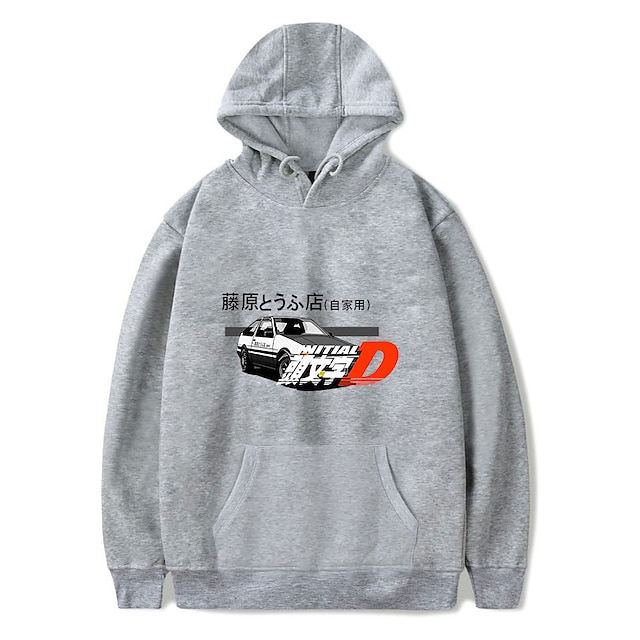 Toys & Hobbies Cosplay & Costumes | Inspired by Initial D Takumi Fujiwara Hoodie Cartoon 100% Polyester Anime Harajuku Graphic K