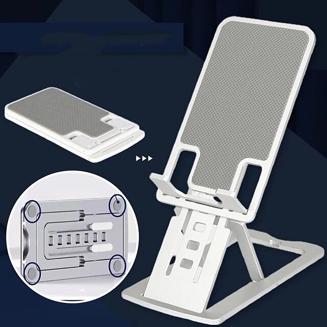 

Cell Phone Holder Stand Mount Foldable Ultra Thin Phone Stand for Desk Office Compatible with iPad All Mobile Phone Phone Accessory ABS Slim Mini Foldable Desk Phone Stand Adjustable Tablet Stand