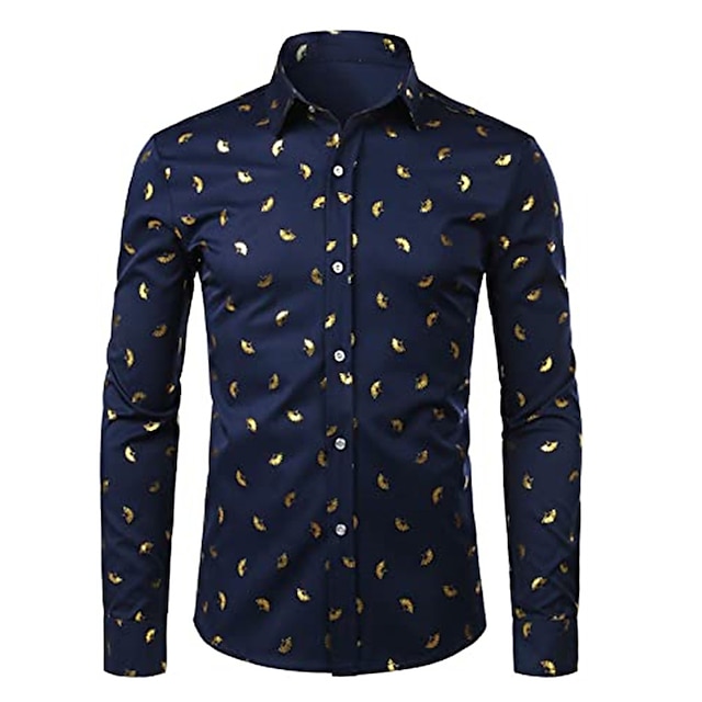 Mens Clothing Mens Shirts | Mens Shirt Floral Turndown Street Casual Button-Down Long Sleeve Tops Casual Fashion Breathable Comf