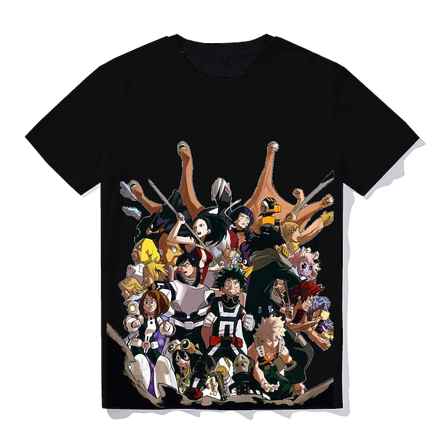 

Inspired by My Hero Academia Deku T-shirt Cartoon 100% Polyester Anime Harajuku Graphic Kawaii T-shirt For Men's / Women's / Couple's