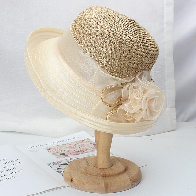 

Simple Solid Color Polyester / Organza Hats with Floral 1pc Party / Evening / Holiday Headpiece