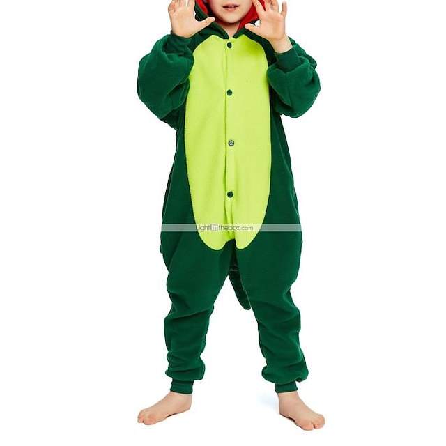 Toys & Hobbies Cosplay & Costumes | Kids Kigurumi Pajamas Dinosaur Animal Onesie Pajamas Polar Fleece Green Cosplay For Boys and