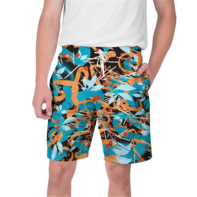 

Men's Streetwear Hawaiian Shorts Board Shorts Swim Trucks 3D Print Elastic Drawstring Design Short Pants Casual Daily Graphic Abstract Breathable Soft Mid Waist Blue Black Black-Red Yellow S M L XL