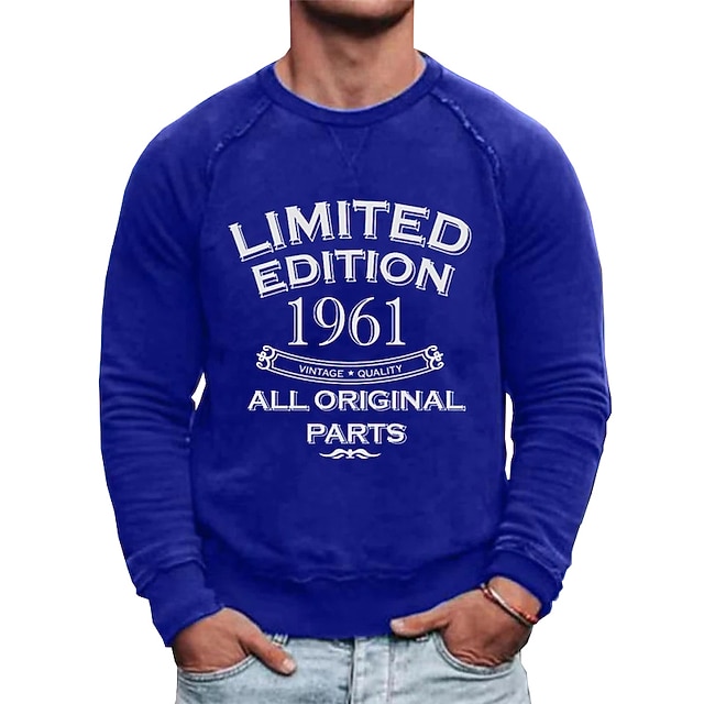 

Men's Sweatshirt Pullover Graphic Number Letter Print Sports Outdoor Casual Daily Hot Stamping Basic Casual Hoodies Sweatshirts Blue White Black