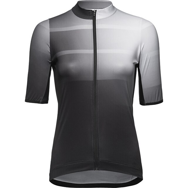 

21Grams Women's Short Sleeve Cycling Jersey Summer Spandex Grey Stripes Bike Top Mountain Bike MTB Road Bike Cycling Quick Dry Moisture Wicking Sports Clothing Apparel / Athleisure