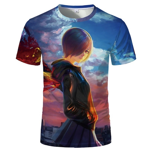 Toys & Hobbies Cosplay & Costumes | Inspired by Tokyo Ghoul Ken Kaneki T-shirt Cartoon 100% Polyester Anime Harajuku Graphic Kaw