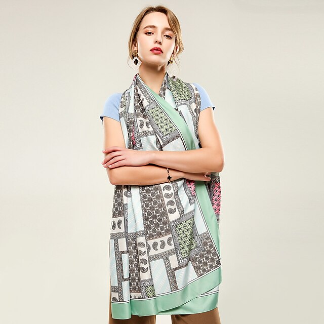 

Sleeveless Ladies Polester / Cotton Blend Party / Holiday Women's Wrap / Women's Scarves With Pattern / Print