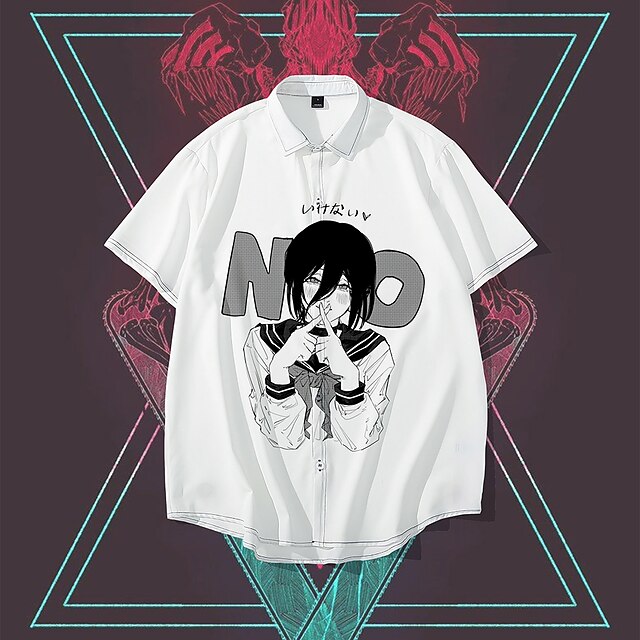 

Inspired by Chainsaw Man Reze Cartoon Manga Terylene Anime Harajuku Graphic Kawaii Top For Men's