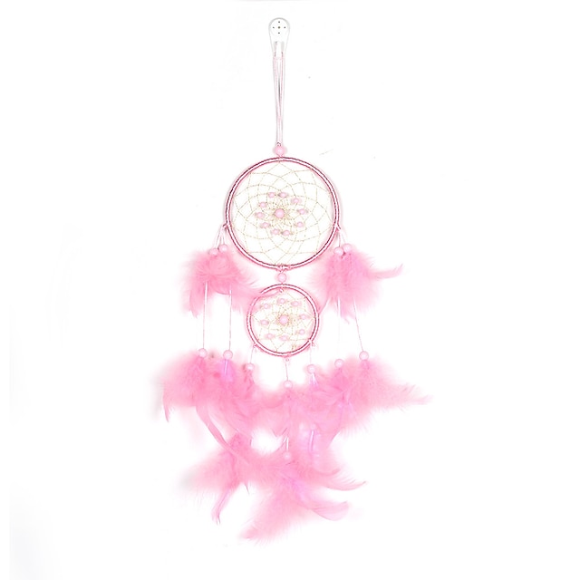 

Simple Pink Sweet Fairy Gold Silk Weaving Net Dream Catcher Crafts Girlfriends Birthday Gifts Wind Chime Decorations