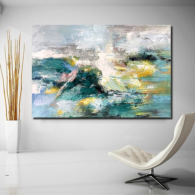 Home & Garden Wall Art | Oil Painting Hand Painted Horizontal Panoramic Abstract Landscape Modern Stretched Canvas - NY00071