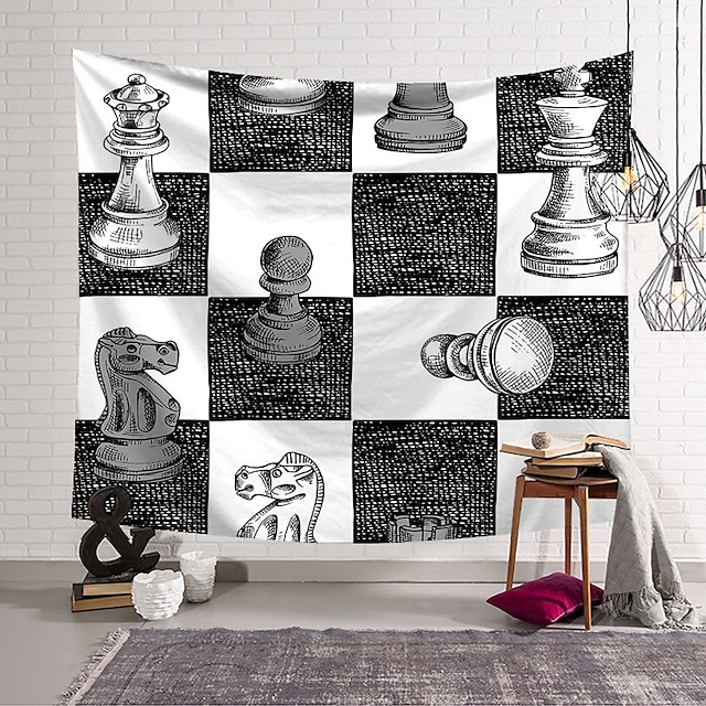 

Chessboard Wall Tapestry Art Decor Blanket Curtain Hanging Home Bedroom Living Room Decoration Polyester