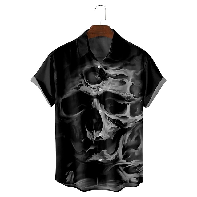 

Men's Shirt 3D Print Rose Classic Collar Daily Holiday 3D Print Short Sleeve Tops Classic Hawaiian Black