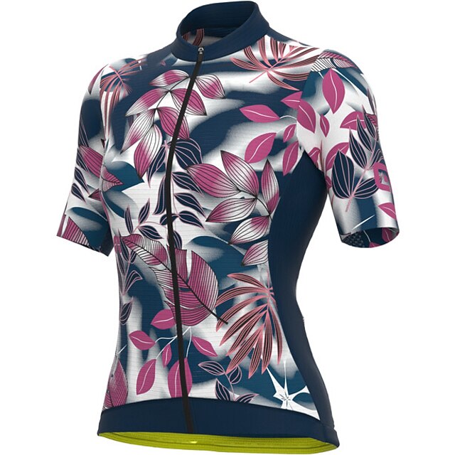 

21Grams Women's Short Sleeve Cycling Jersey Summer Spandex White Black Pink Floral Botanical Bike Top Mountain Bike MTB Road Bike Cycling Quick Dry Moisture Wicking Sports Clothing Apparel