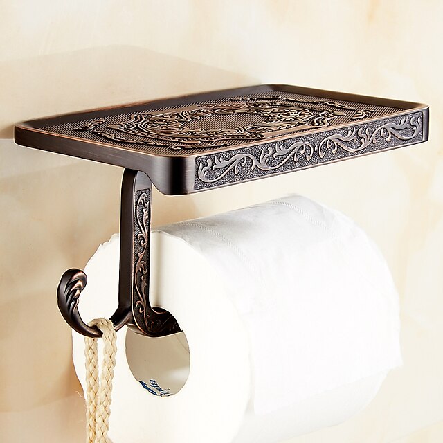 Retro Toilet Paper Holder Mobile Phone Storage Shelf Holder Wall ...