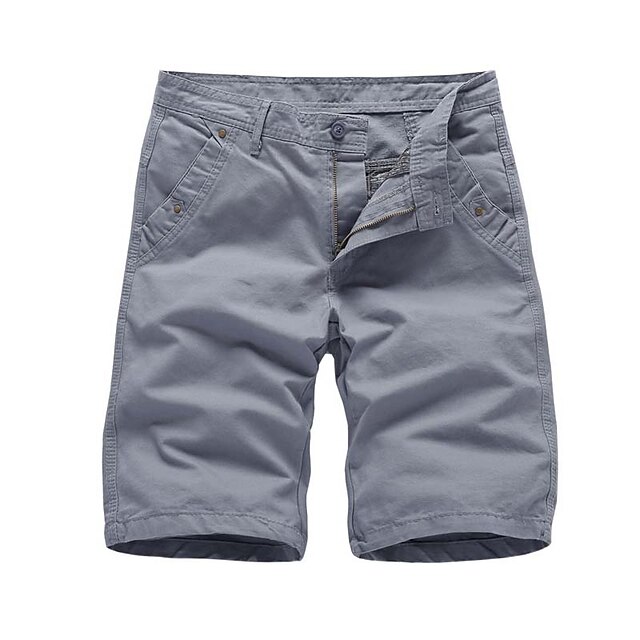 

Men's Fashion Streetwear Shorts Zipper Pocket Short Pants Casual Daily Micro-elastic Solid Color Breathable Outdoor Mid Waist ArmyGreen Black Grey Khaki Navy Blue 32 34 36 38