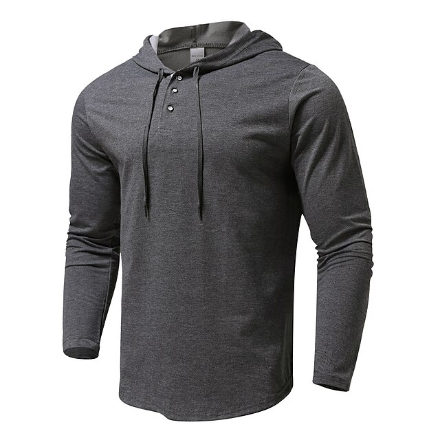 Mens Clothing Mens Hoodies & Sweatshirts | Unisex Golf Shirt non-printing Solid Color Hooded Casual Sports Drawstring Long Sleev