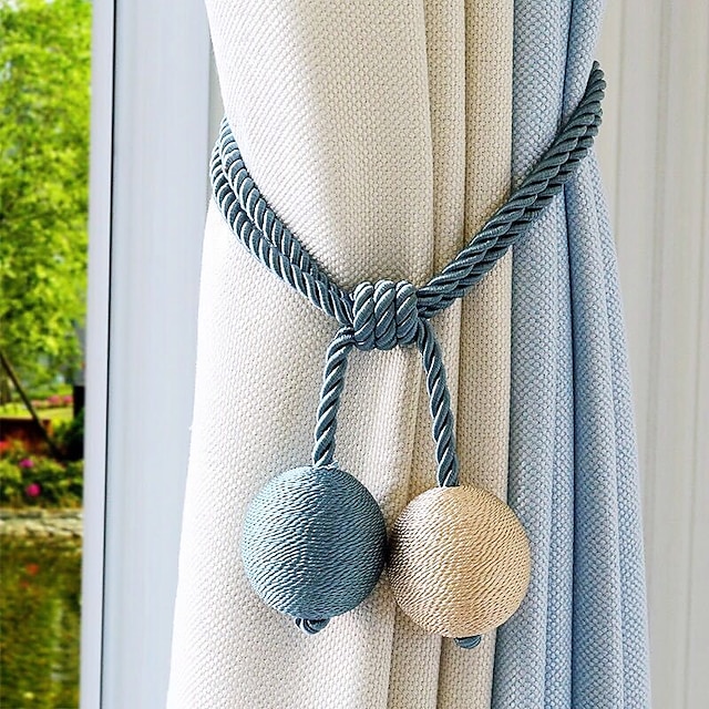 

2Pcs Curtain Tieback Home Decorative Curtain Buckle Rope Strap Accessory Curtains Holder Cilp Buckles