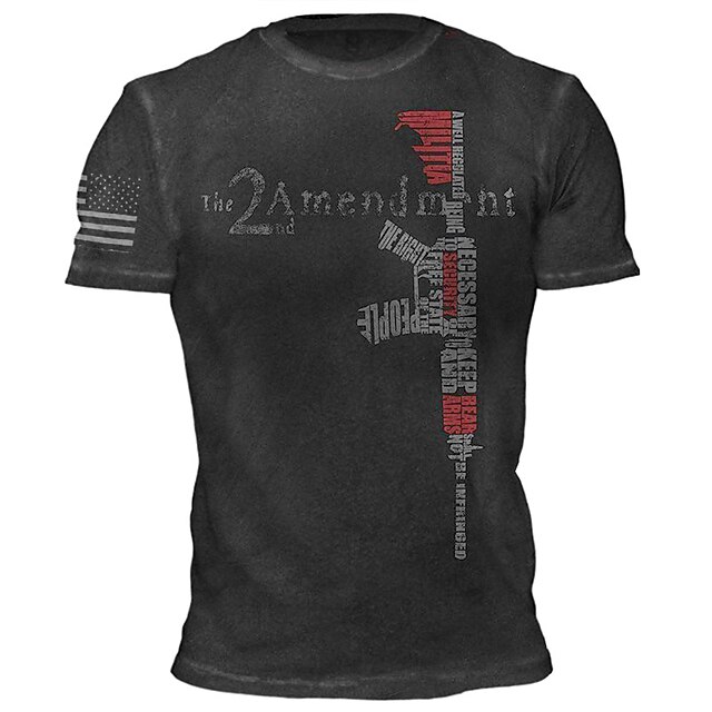 

Men's Unisex T shirt 3D Print Graphic Prints Weapon Crew Neck Street Daily Print Short Sleeve Tops Casual Designer Big and Tall Sports Black